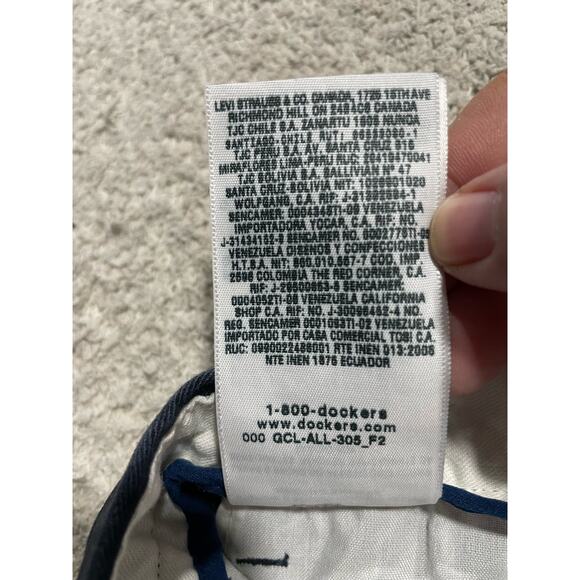 Dockers Chinos Straight Fit Pants Mens Size 34 x 32 Navy Blue Trousers Slacks - Picture 10 of 13